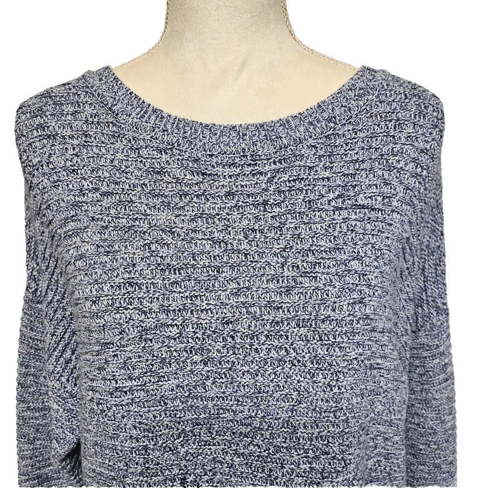 Joie Blue Marled Button Side Pullover Sweater Size L - Picture 3 of 6